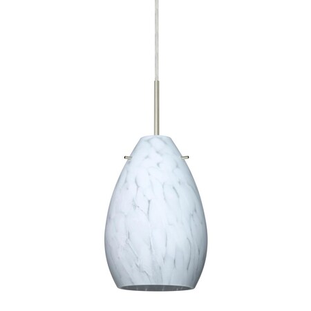 Besa Lighting Besa Pera 6 Pendant Satin Nickel Carrera 1x50W Candelabra 1BT-171319-SN